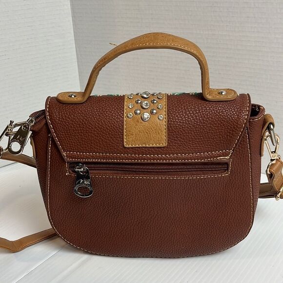 Montana West Brown and Tan Satchel - Picture 5 of 9
